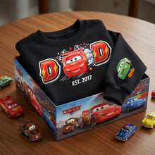 Load image into Gallery viewer, "Rev Up Your Love!" - Personalized Racing Dad Crew Shirt - Perfect Gift for Dads and Grandpas AOP Products PopCulturePrints
