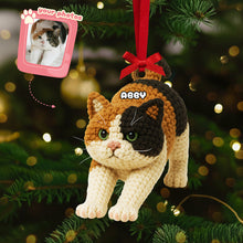 Load image into Gallery viewer, “Celebrate Your Furry Friend” - Cute Knitted Cat Ornament, Personalized Gift for Cat Lovers 🌟 Ornament PopCulturePrints

