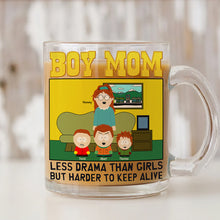 Load image into Gallery viewer, Cute Magical Boy Mom Mug - Personalized Gifts for Mom Clear Glass Mug PopCulturePrints

