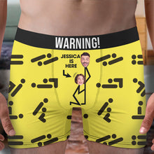 Load image into Gallery viewer, Personalized Couple's Boxer Briefs - Love Is Here Boxer Briefs PopCulturePrints
