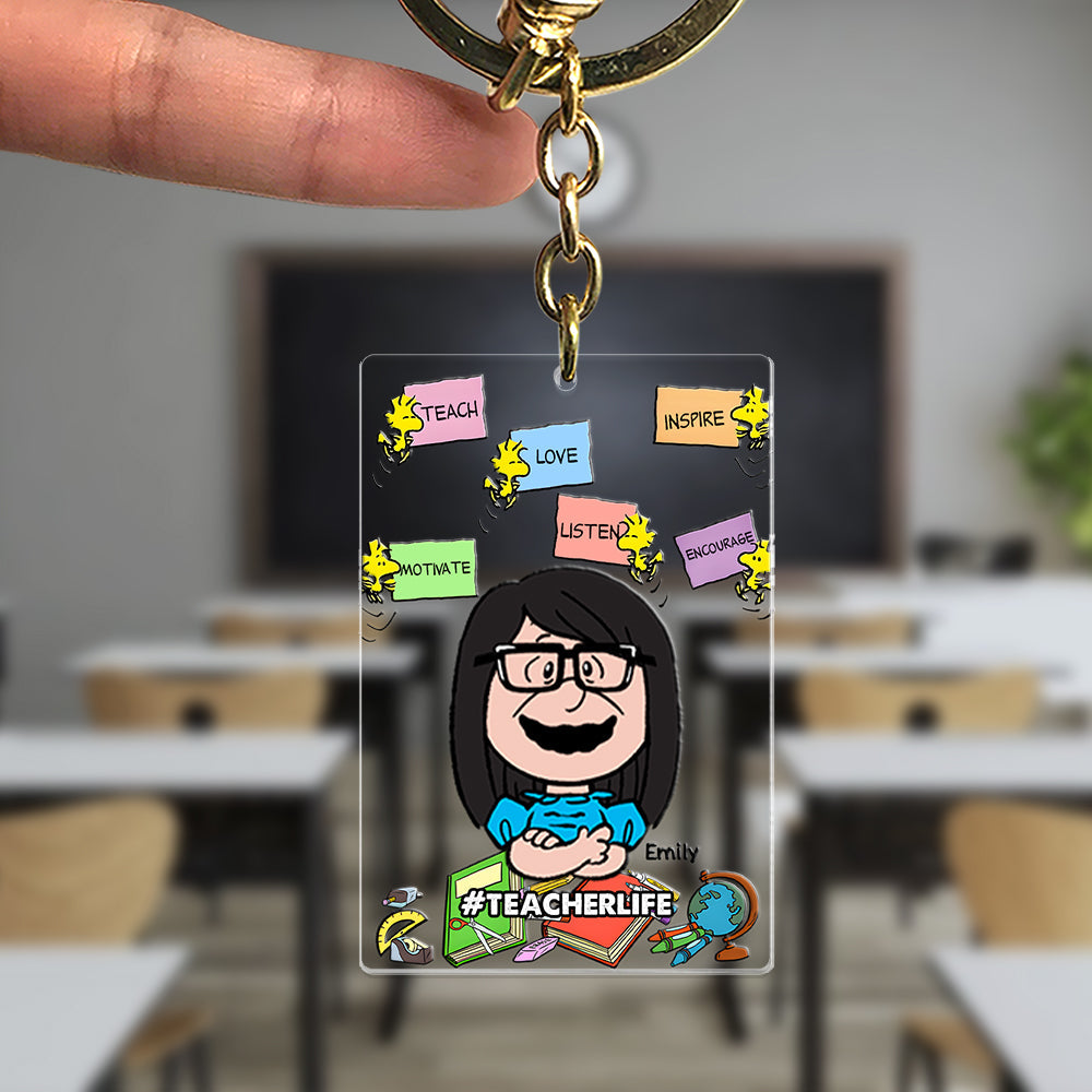 Customizable Teacher Keychain - Personalized Gift for Educators