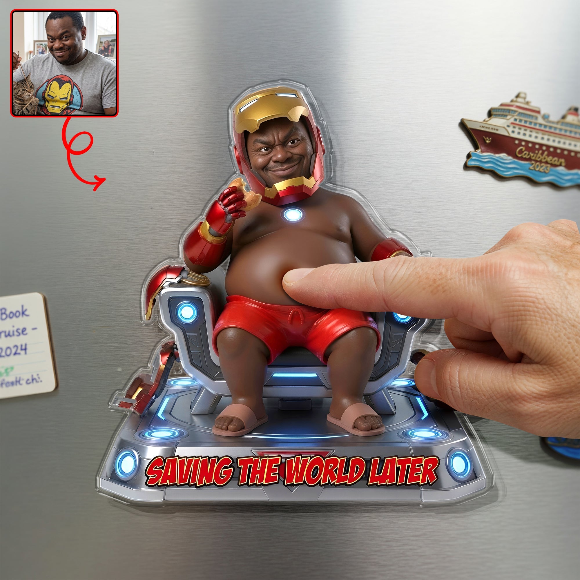Saving The World Later - Custom Photo Acrylic Fridge Magnet