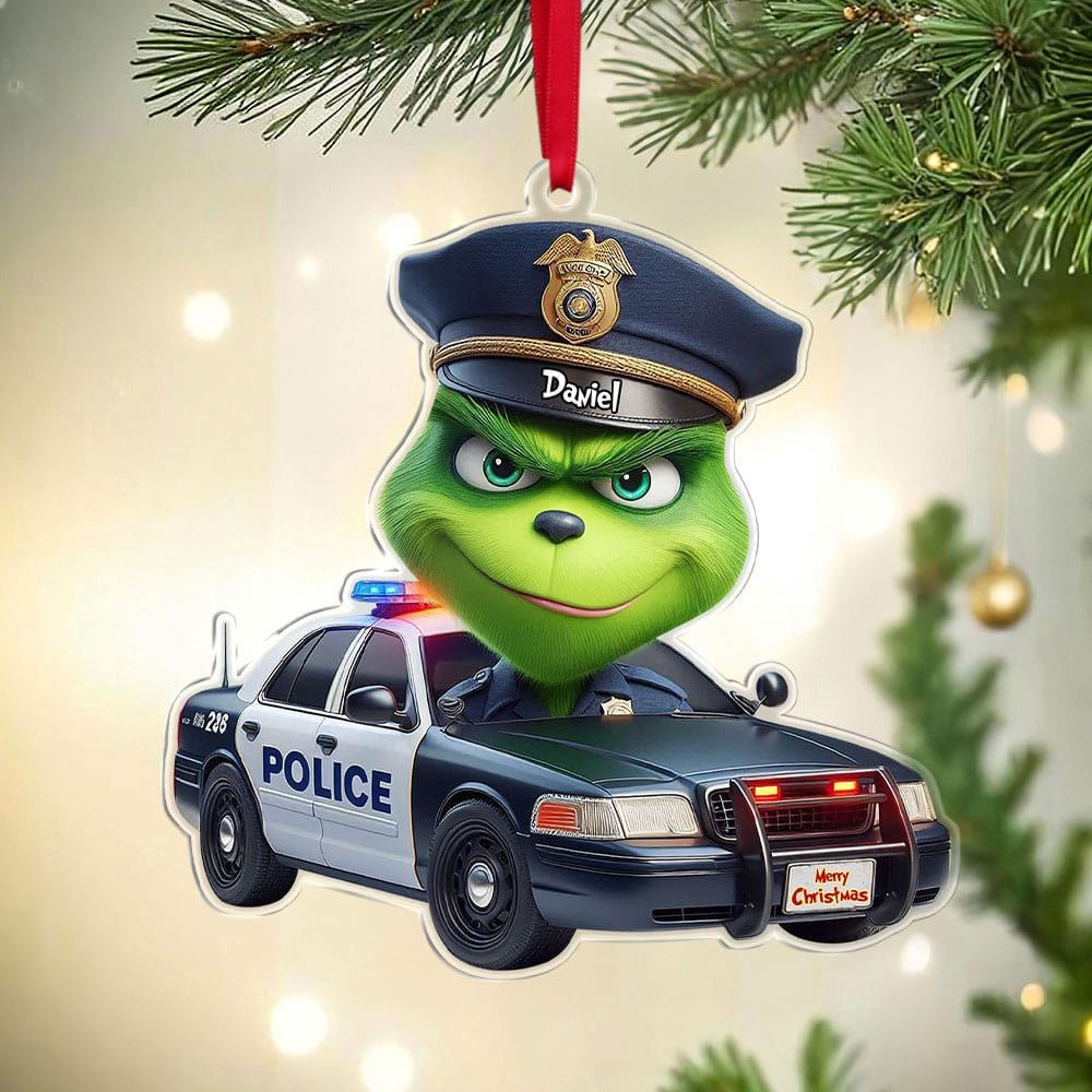 Personalized Police Christmas Ornament - Fun Holiday Gift Ornament PopCulturePrints