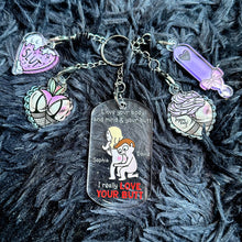 Load image into Gallery viewer, Personalized Couple Tag Keychain - Love Your Body &amp; Mind Keychains PopCulturePrints
