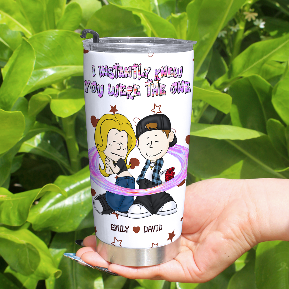 Personalized Couple Tumbler - I Instantly Knew You Were The One Tumbler Cup PopCulturePrints