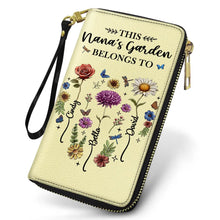 Load image into Gallery viewer, “This Grandma&#39;s Garden Belongs to” - Personalized Leather Long Wallet - Perfect Gift for Grandma, Mom, and Loved Ones Leather Long Wallet PopCulturePrints
