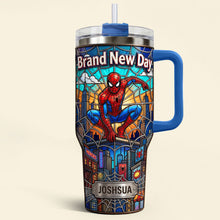 Load image into Gallery viewer, “Brand New Day: A Tribute to Heroes” - Adventure Tumbler Handle, Personalized Gift for Fans
