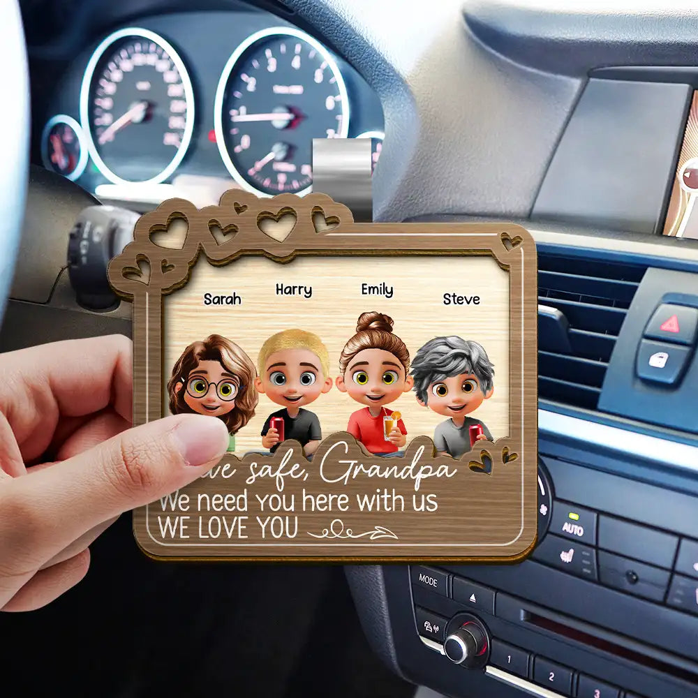 Drive Safe Daddy, We Love You - Personalized Custom Shaped Car Visor Clip Car Visor Clip PopCulturePrints