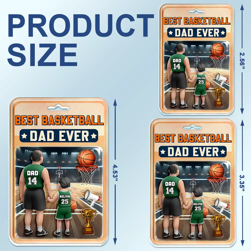 “Best Basketball Dad Ever” - Personalized Acrylic Car Hanger - Perfect Gift for Dads and Grandpas Acrylic Car Hanger PopCulturePrints