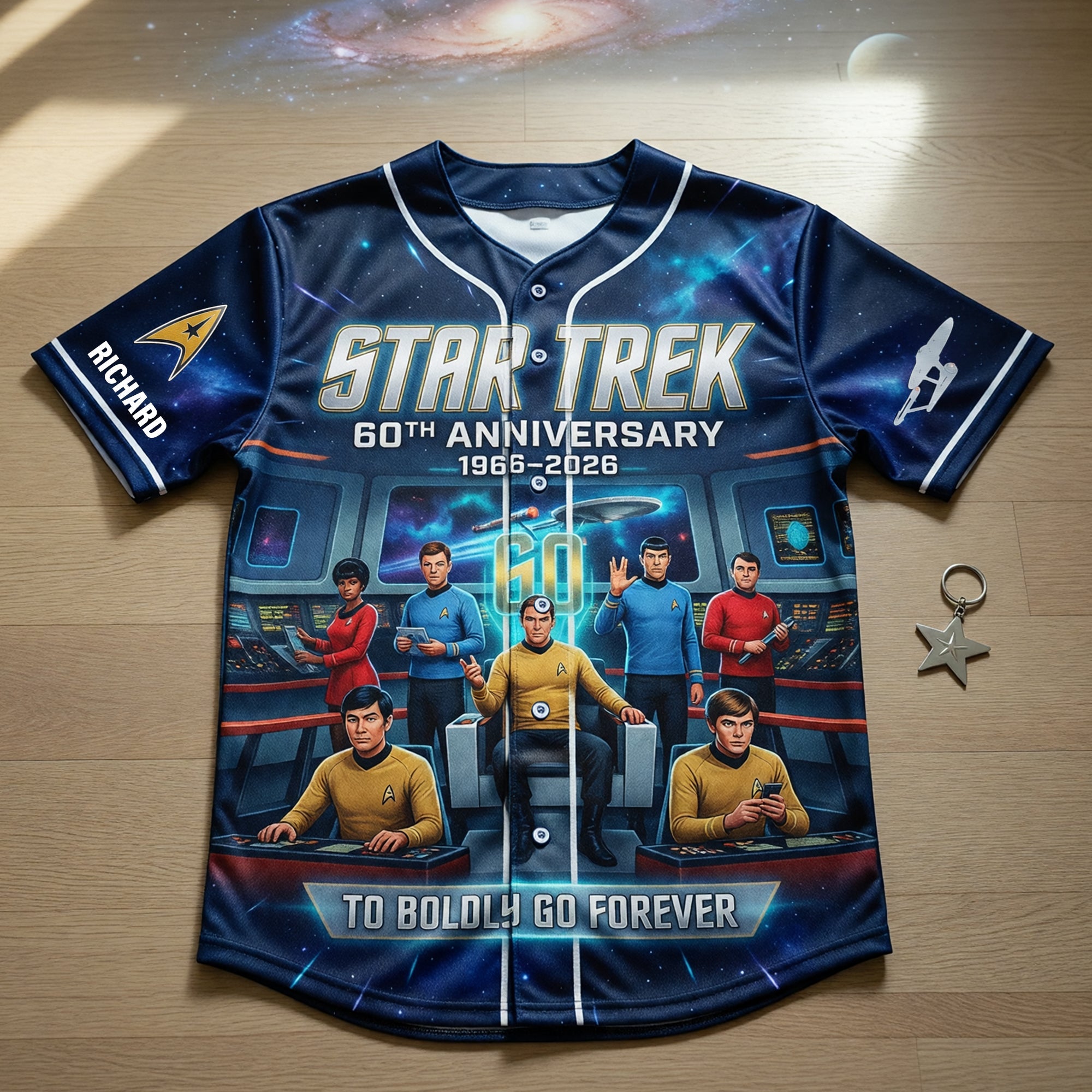 "To Boldly Go Forever" - Customizable 60th Anniversary Baseball Jersey - Perfect Gift for Star Trek Fans