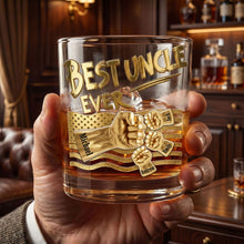 Load image into Gallery viewer, “Best Uncle Ever” - Custom Power Fist Drinking Glass for Uncles Glass PopCulturePrints
