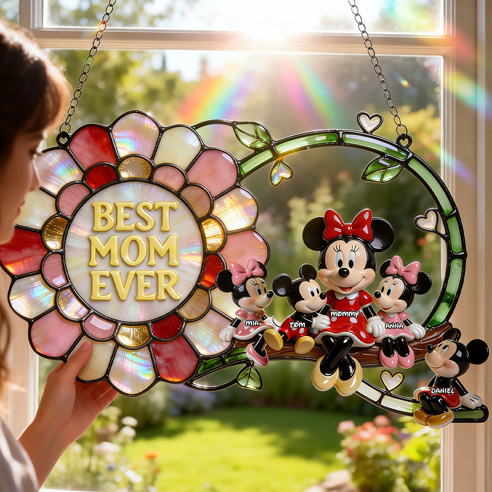 Best Mom Ever Suncatcher Ornament - Personalized Gift for Mom, Grandma & More Ornament PopCulturePrints