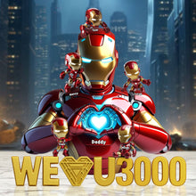 Load image into Gallery viewer, &quot;We Love You 3000&quot; - Personalized Iron Dad Plaque - Gift for Dad, Grandpa and More Shaped Plaques PopCulturePrints
