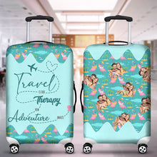 Load image into Gallery viewer, Personalized Travel Therapy Luggage Cover for Couples Luggage Covers PopCulturePrints
