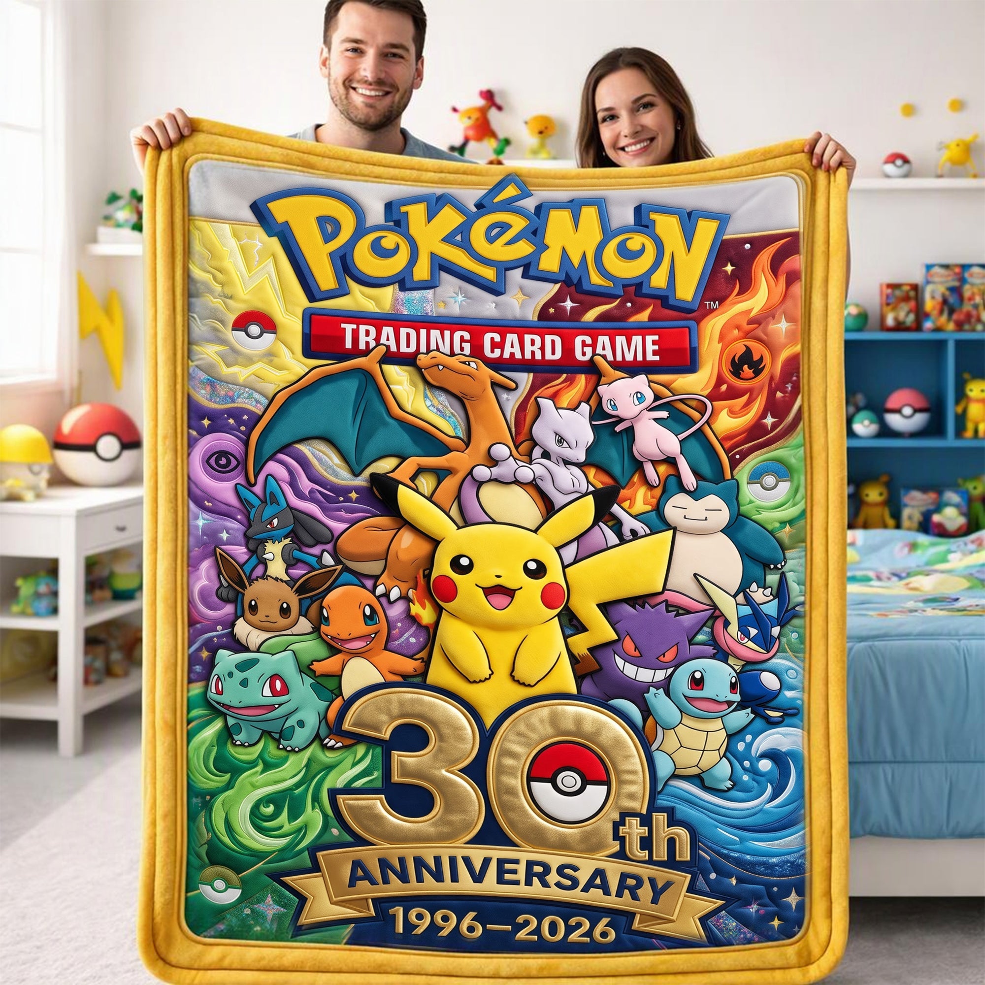 Celebrate 30 Years of Pokémon - Personalized Creature Blanket - Perfect Gift for Fans and Collectors Blanket PopCulturePrints