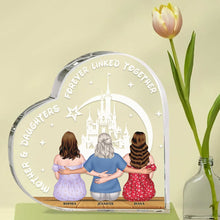 Load image into Gallery viewer, Personalized Mother &amp; Daughters Heart Acrylic Plaque - Forever Linked Together Decorative Plaques PopCulturePrints
