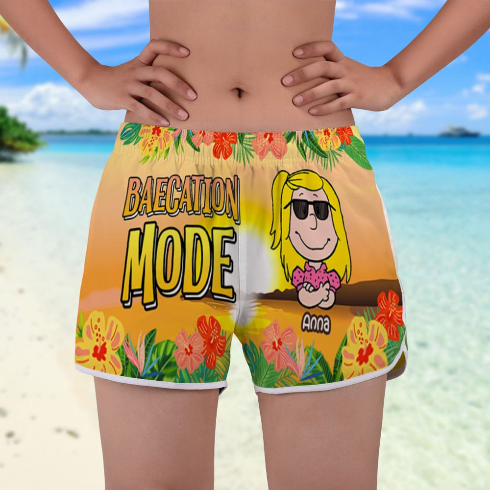 Personalized Beach Vacation Couple Shorts - Baecation Mode