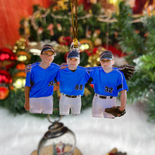 Load image into Gallery viewer, Personalized Baseball Team Photo Ornament Ornament PopCulturePrints
