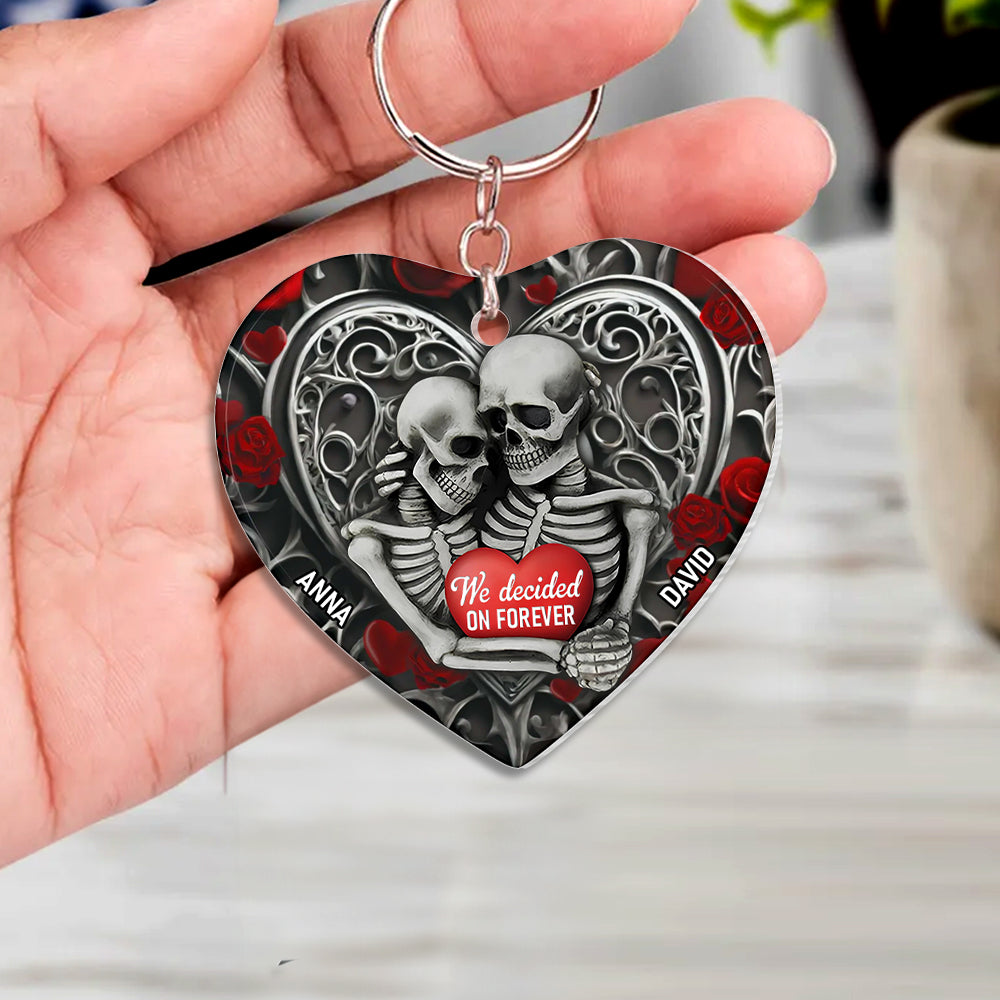 Personalized Skeleton Couple Keychain - We Decided On Forever Keychains PopCulturePrints