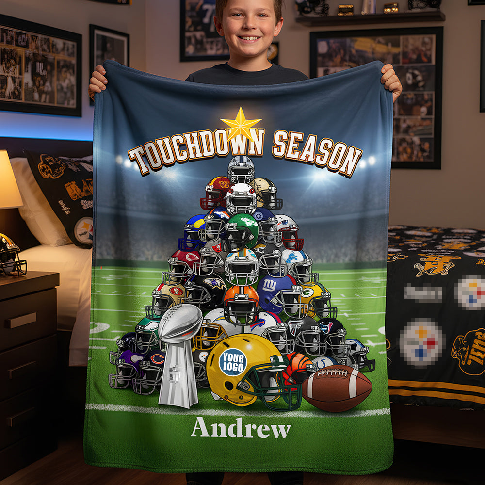 Touchdown Season Blanket - Personalized Gift for Sports Fans Blanket PopCulturePrints