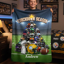 Load image into Gallery viewer, Touchdown Season Blanket - Personalized Gift for Sports Fans Blanket PopCulturePrints
