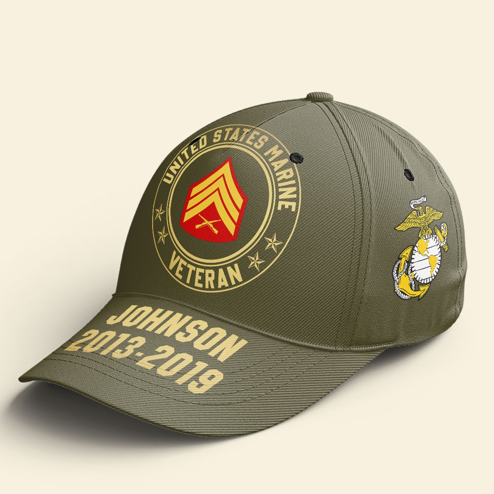 Personalized United States Marine Veteran Cap