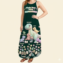 Load image into Gallery viewer, Kinda Busy Being Mamasaurus - Personalized Dinosaur Mom Maxi Dress Dress PopCulturePrints
