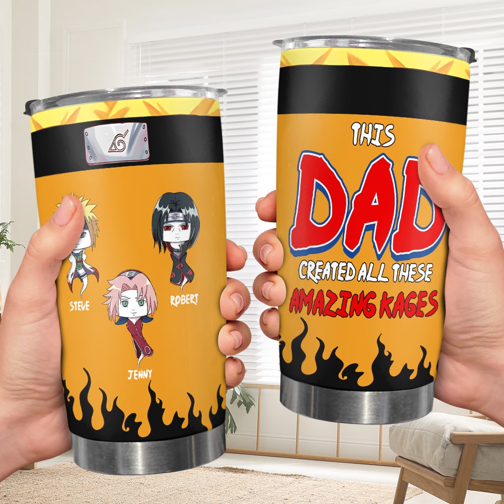 Personalized Anime Dad Tumbler - Custom Family Ninja Gift Tumbler Cup PopCulturePrints