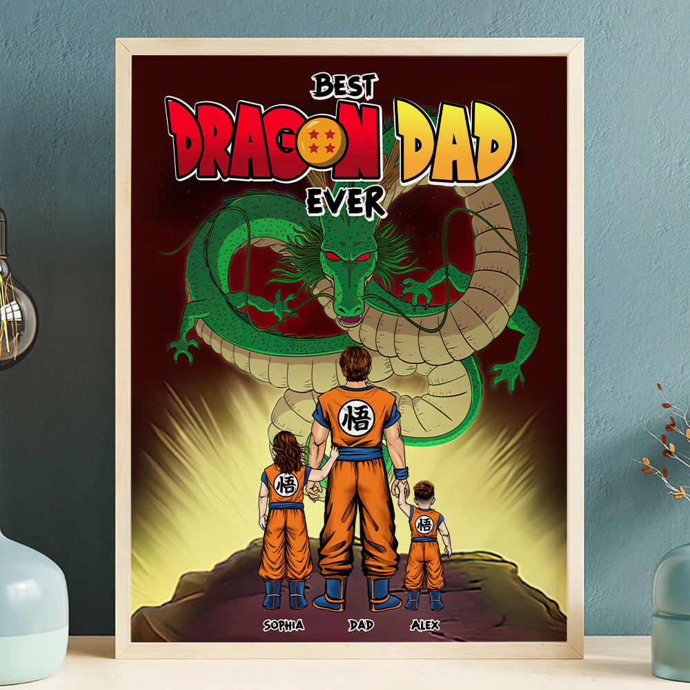Best Dragon Dad Ever Personalized Canvas Print Poster & Canvas PopCulturePrints