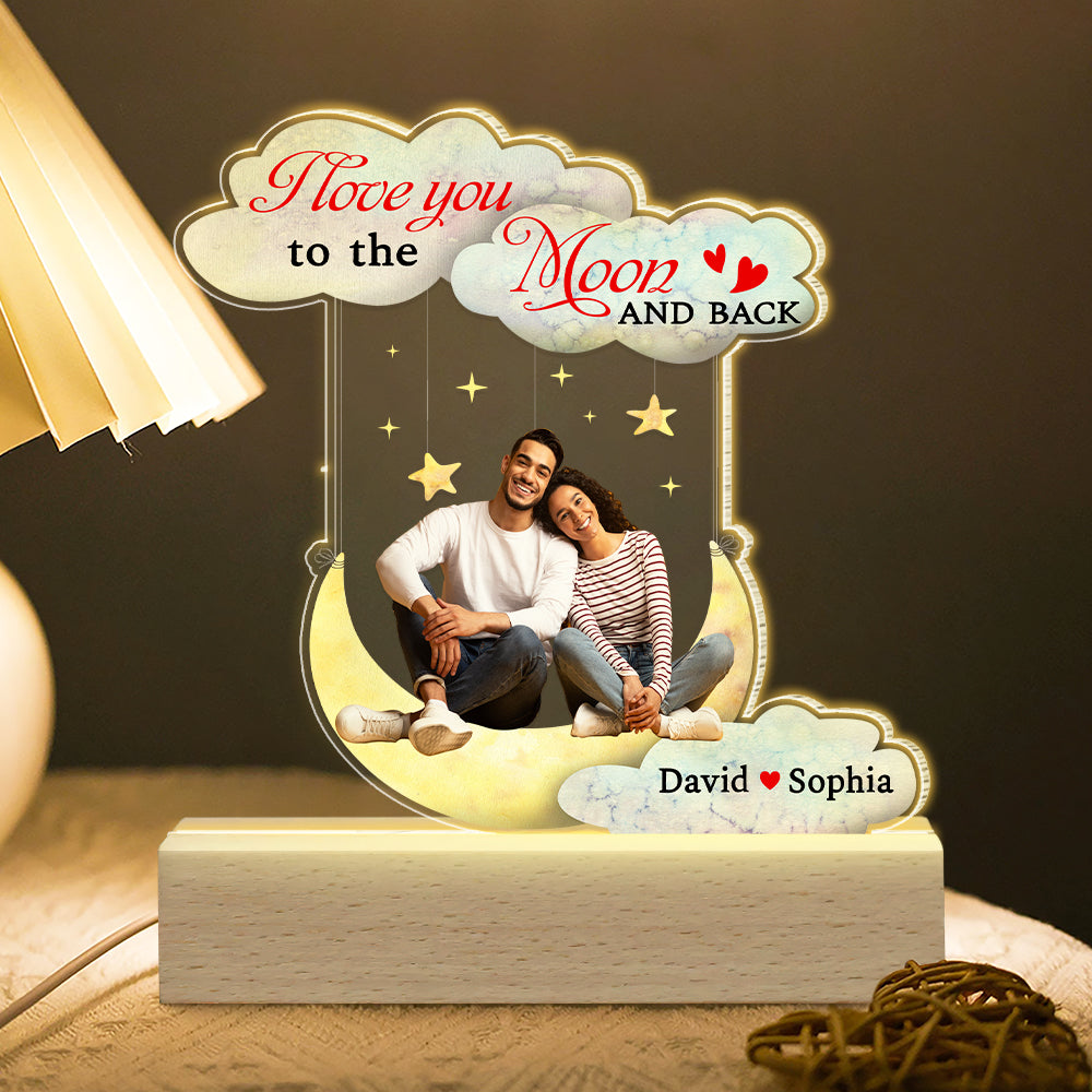 Personalized 3D LED Light - I Love You to the Moon and Back Led Night Light PopCulturePrints