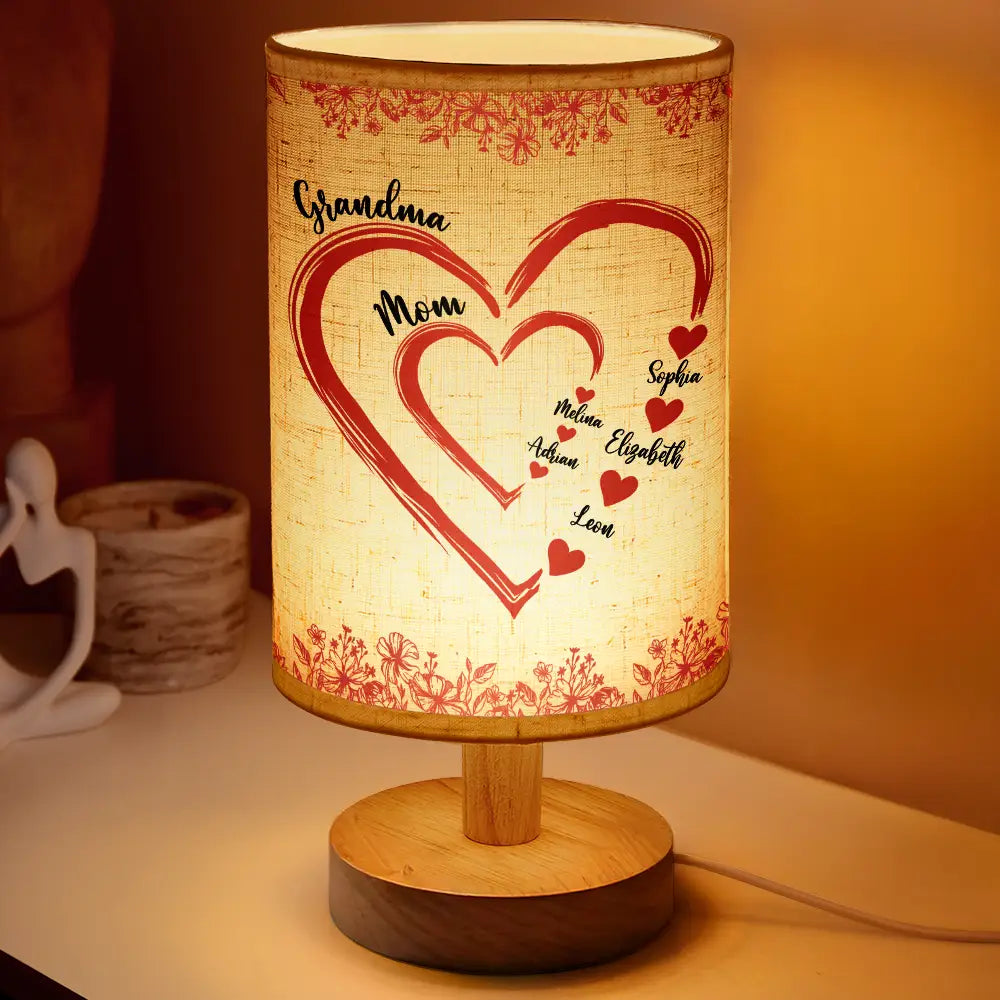 Love Lights Up in Every Heart - Personalized Fabric Lamp - Gift for Mom, Grandma, and Loved Ones Fabric Lamp PopCulturePrints