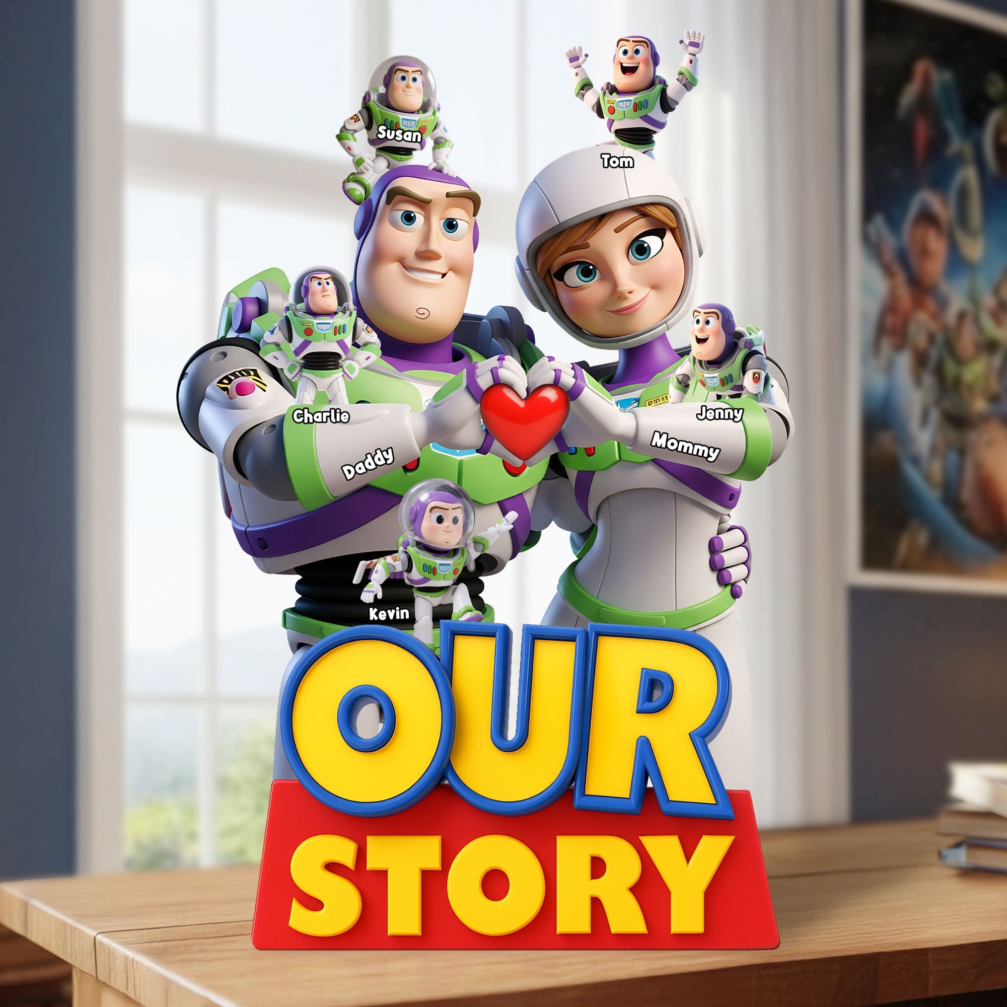 Celebrate Your Family with Our Story - Personalized Family Plaque Shaped Plaques PopCulturePrints