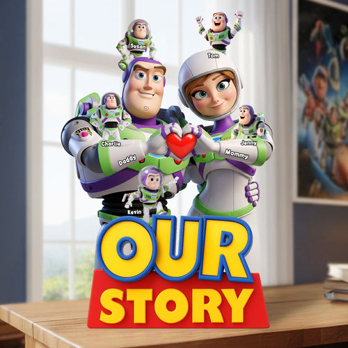 Celebrate Your Family with Our Story - Personalized Family Plaque Shaped Plaques PopCulturePrints