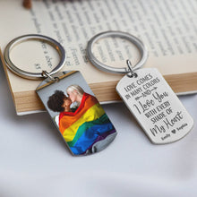 Load image into Gallery viewer, Personalized LGBTQ+ Couple Keychain - Custom Photo Gift Keychains PopCulturePrints
