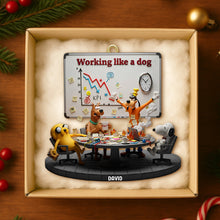 Load image into Gallery viewer, Working Like A Dog Christmas Ornament - Personalized Funny Gift for Coworkers Ornament PopCulturePrints
