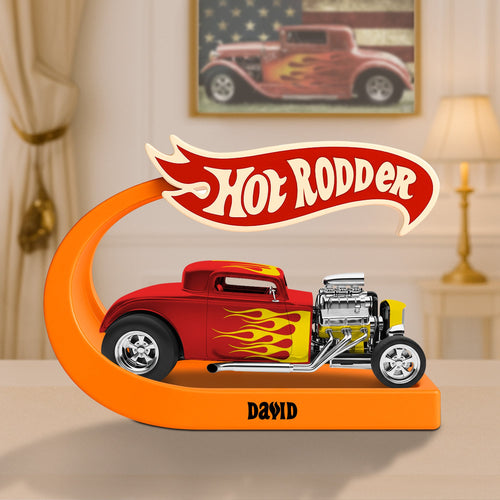 Hot Rod Love: Vintage Muscle Machine Plaque - Personalized Gifts for Car Enthusiasts Shaped Plaques PopCulturePrints