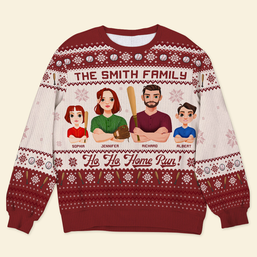 Custom Family Baseball Christmas Sweater - Personalize Yours Now!