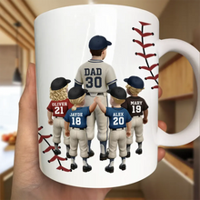 Load image into Gallery viewer, Dear Dad, Thank You For Teaching Me To Play Baseball - Personalized Mug Gift for Dads and Grandpas Mug PopCulturePrints
