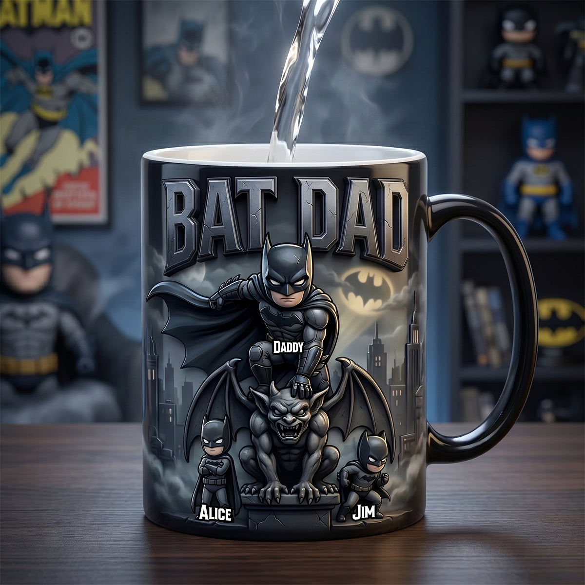 “Every Dad is a Superhero” - Bat Dad Coffee Mug - Personalized Gift for Dads, Grandpas & Fathers Coffee Mug PopCulturePrints