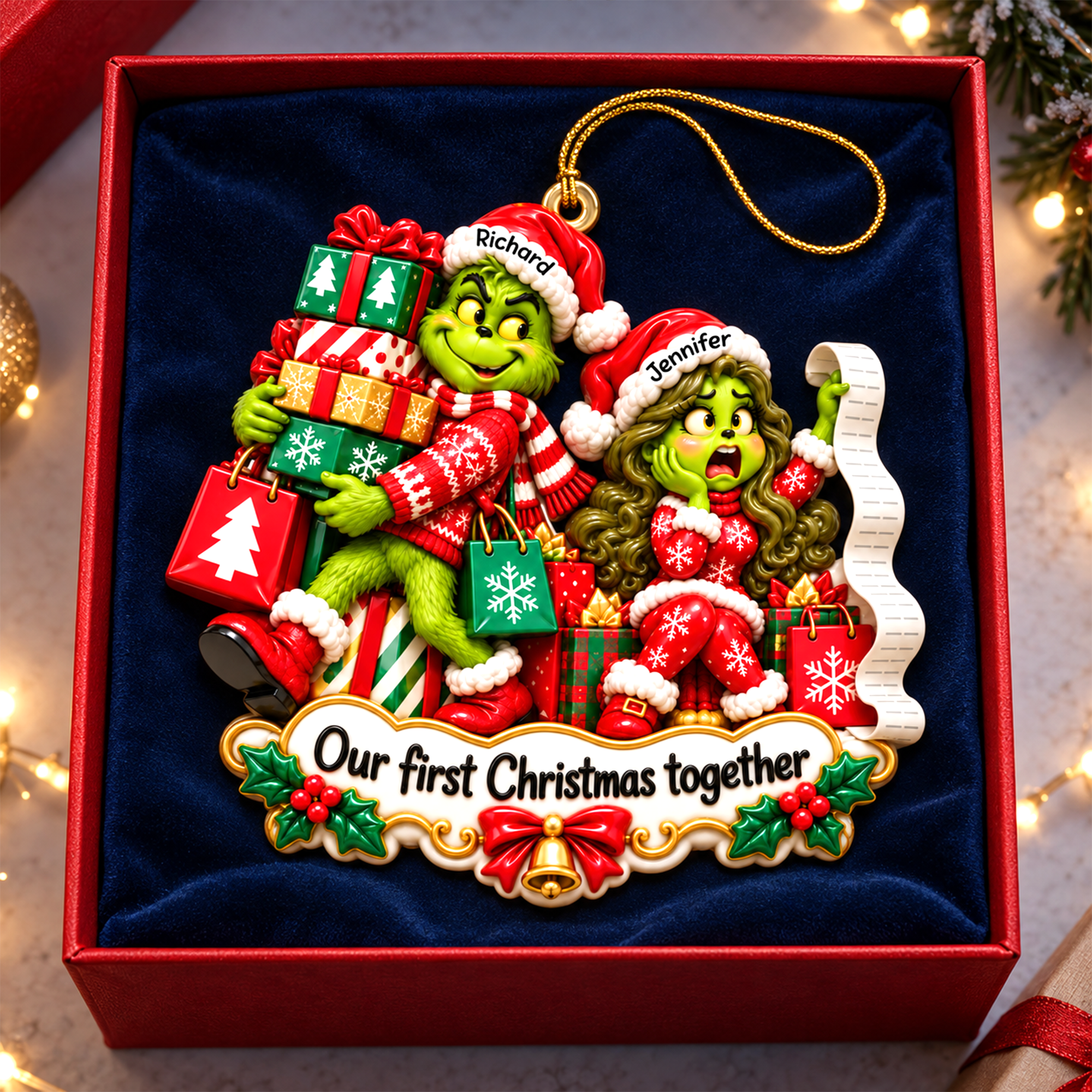 Our First Christmas Together Ornament - Personalized Gift for Couples