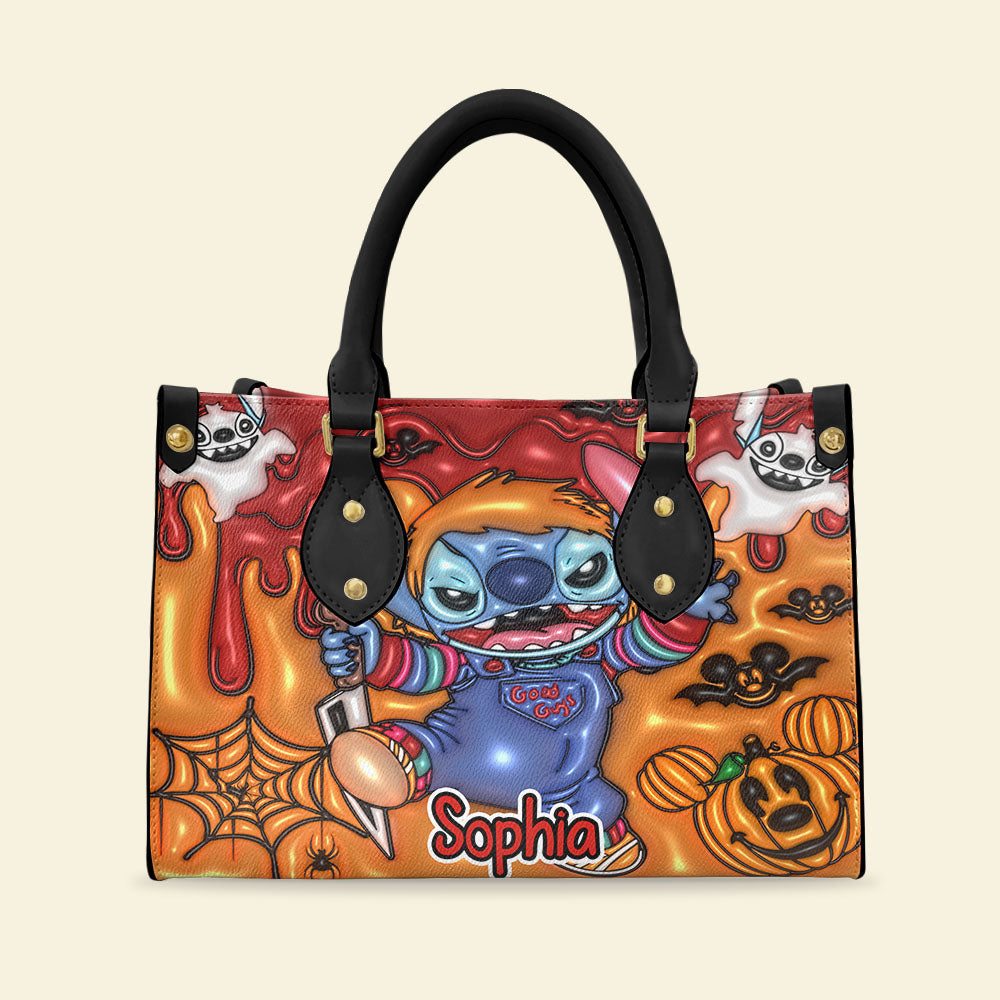 Personalized Halloween Horror Character Leather Bag - Stitch Edition Leather Bag PopCulturePrints