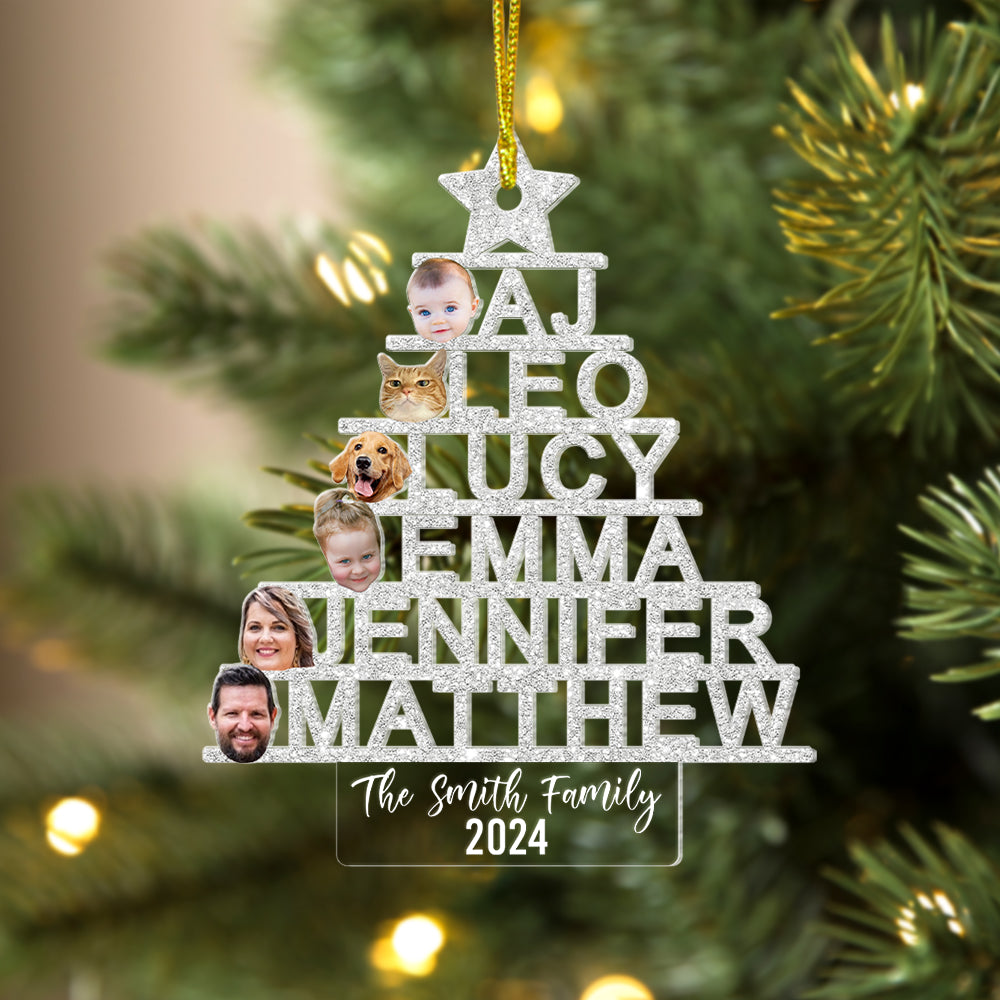 Personalized Family Photo Christmas Tree Ornament Ornament PopCulturePrints