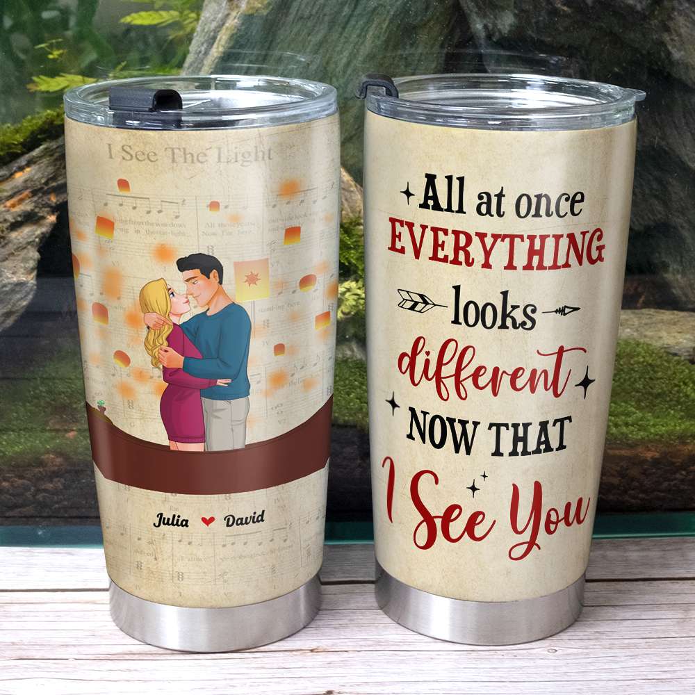 Personalized Couple Tumbler - I See You Tumbler Cup PopCulturePrints