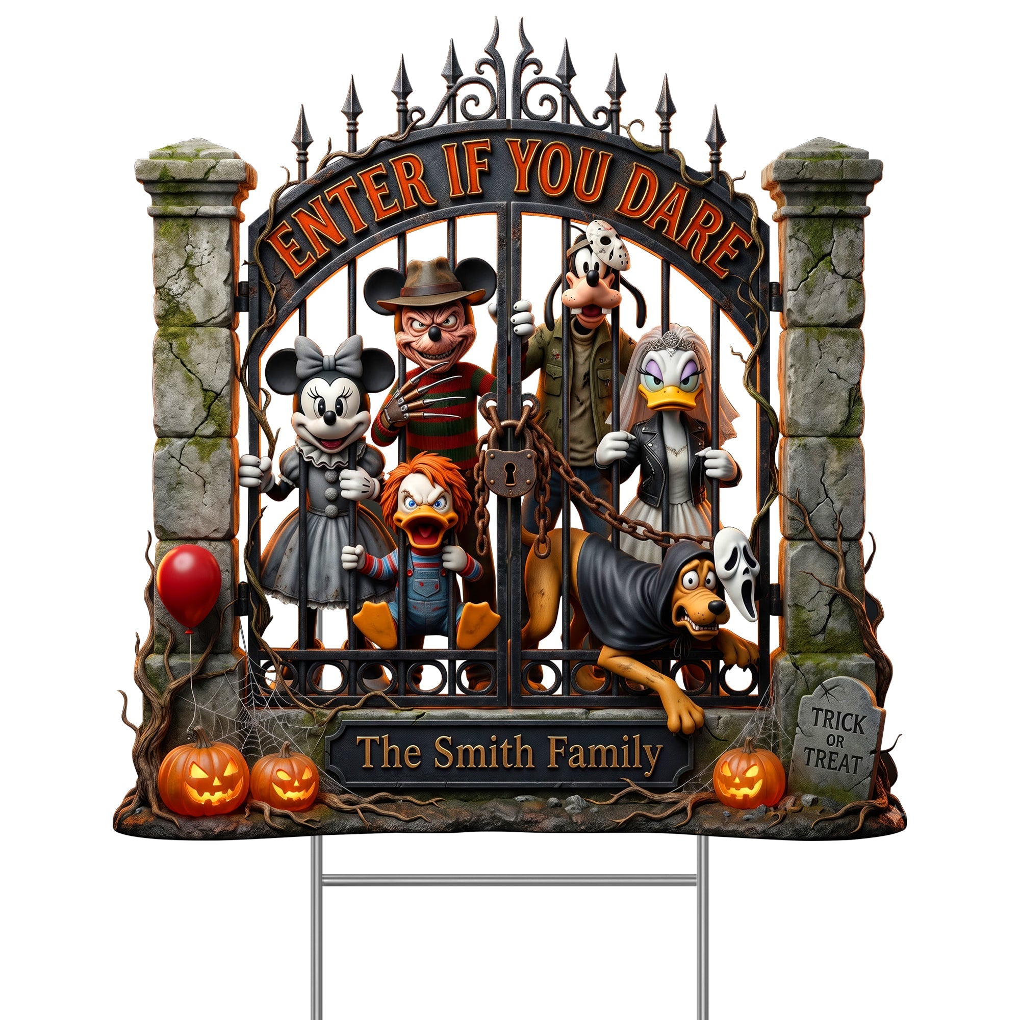 “Enter If You Dare” Custom Halloween Yard Sign - Personalized Gifts for Families & Friends