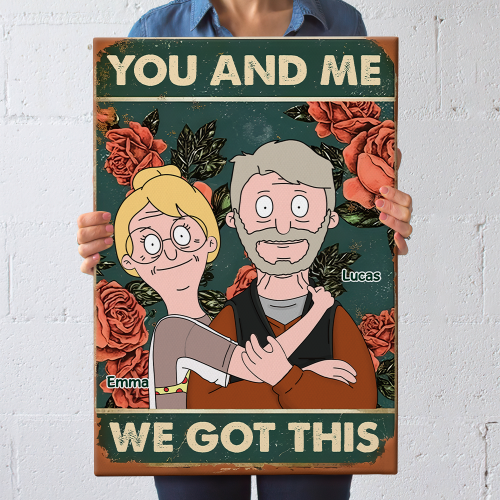 Personalized Retro Couples Canvas Poster | Unique Valentine's Day Gifts for Lovebirds Poster & Canvas PopCulturePrints