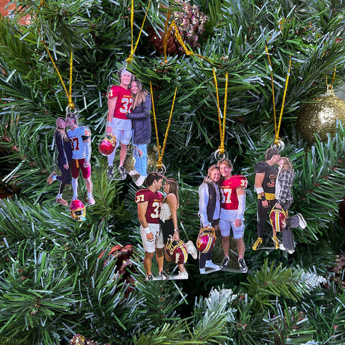 Personalized American Football Photo Ornament Ornament PopCulturePrints