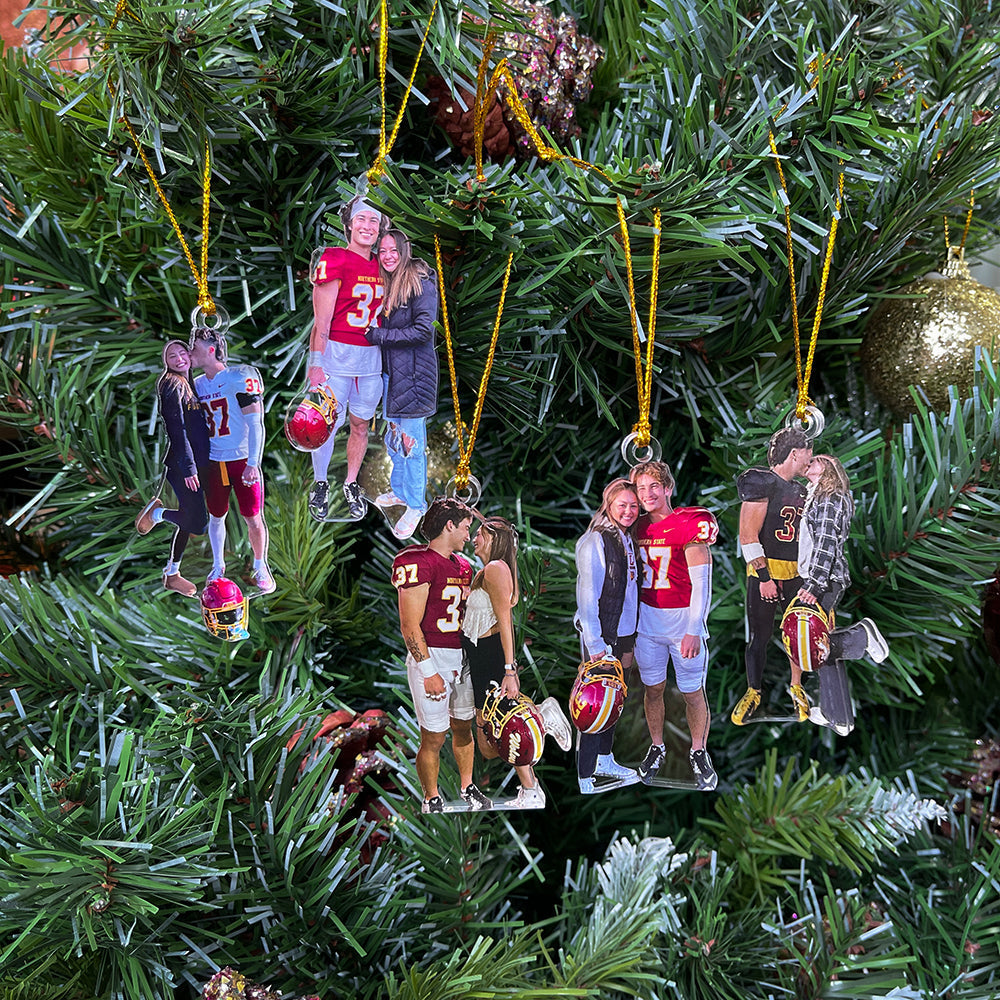 Personalized American Football Photo Ornament Ornament PopCulturePrints