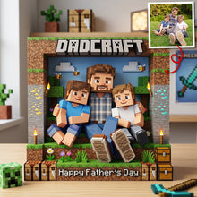 Load image into Gallery viewer, "Happy Father's Day from the Kids!" - Personalized Pixel Dad Acrylic Plaque - Custom Gift for Dad, Grandpa &amp; Father Figures Shaped Plaques PopCulturePrints
