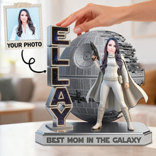 Load image into Gallery viewer, "Best Mom in the Galaxy!" - Space Mom Acrylic Plaque - Personalized Custom Photo Gifts for Mom, Grandma, and More Shaped Plaques PopCulturePrints

