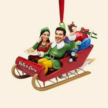 Load image into Gallery viewer, “Celebrate Togetherness” - Personalized Christmas Acrylic Ornament - Custom Gift for Couples, Friends, and Families Ornament PopCulturePrints
